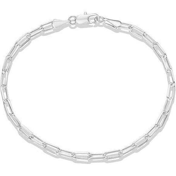 Jewelry - 14K Gold Plated Paperclip/Curb/Figaro Chain Adjustable Bracelet For Women